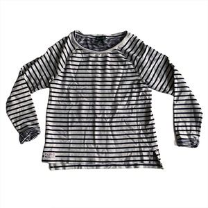 Lauren Jeans Co. LRL Striped Wide Neck Long Sleeve Striped Top Nautical Beach